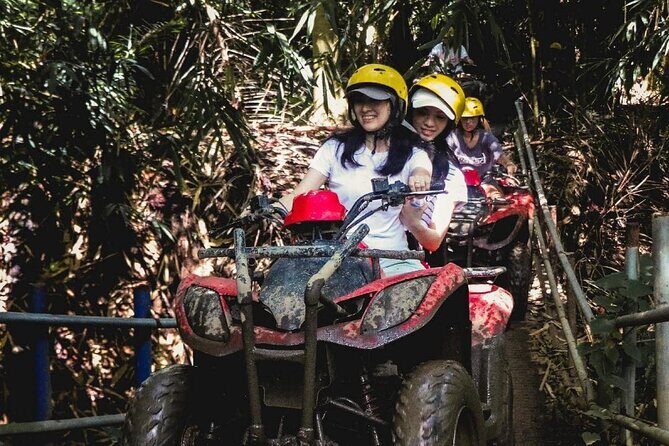 Bali ATV Ride waterfall jungle and rice fild track ubud - Ubud countryside stops: rice fields, water, jungle, tunnels, villages
