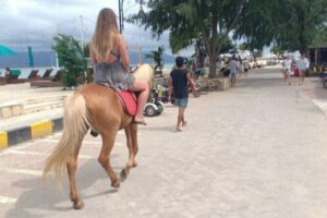 Horse Ride On The Beach Gili Islands - Meeting your guide and getting ready to ride