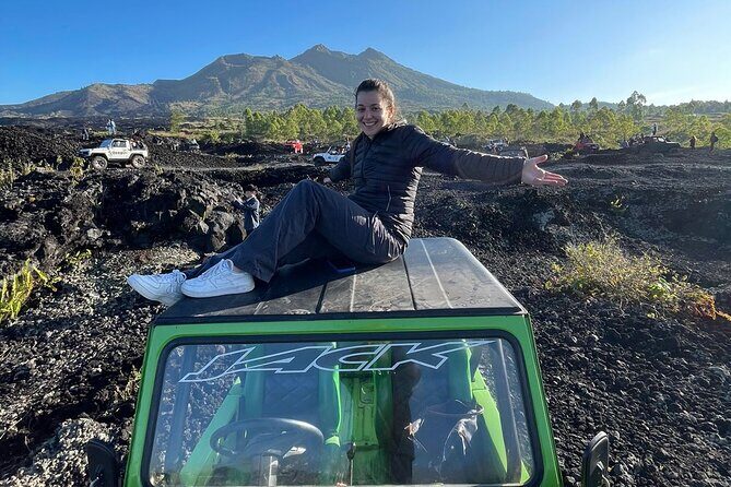 Mount Batur Jeep Tour: Sunrise, Black Lava,Black Sand &Hot Spring - After sunrise: black lava fields (and the route choice you might get)