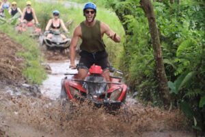 Ubud ATV Quad Bike and Snorkeling at Blue Lagoon Beach - The ATV ride: jungle tracks, tunnel, waterfall, rice fields, and river crossings