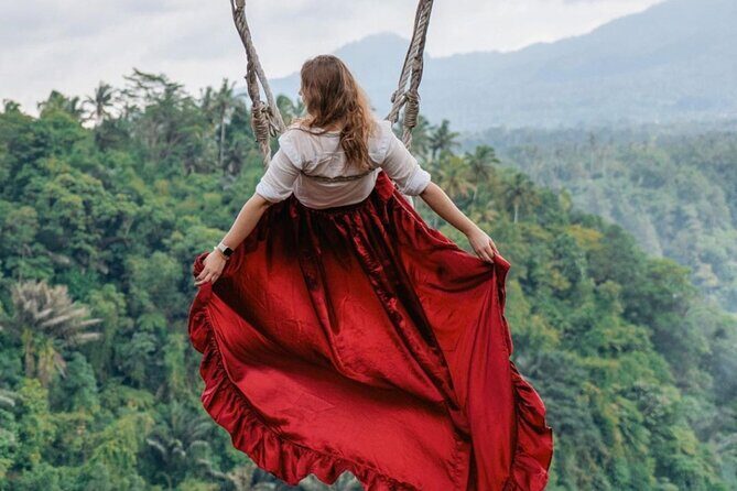 Ubud Monkey Forest, Scenic Rice Terrace with Swing and Waterfall - Happy Swing Bali: the jungle-and-waterfall photo moment (with an extra cost likely)